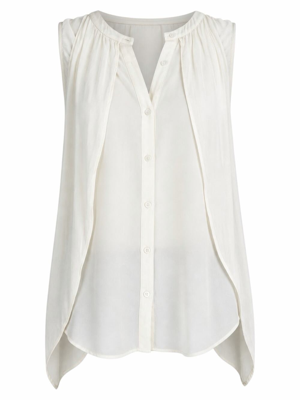 addison Revolve Cascade Hem Button Front Drapey Blouse Ivory Size S